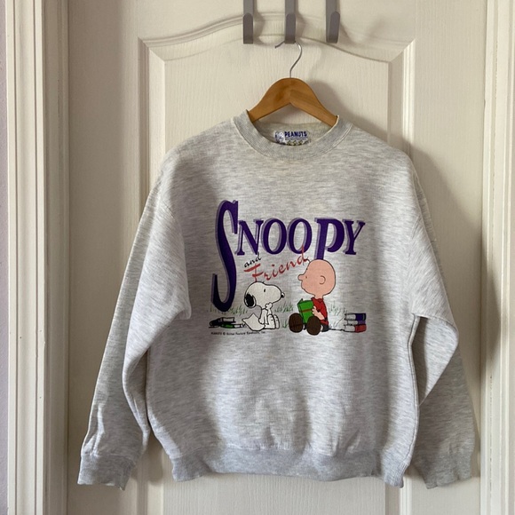 Peanuts Sweaters - Vintage Peanuts Snoopy and friend sweater